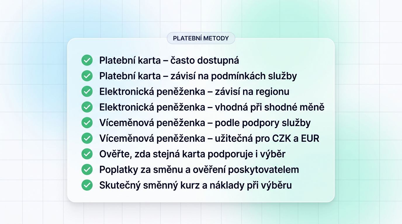 Platební metody sázkových kanceláří a náklady převodu
