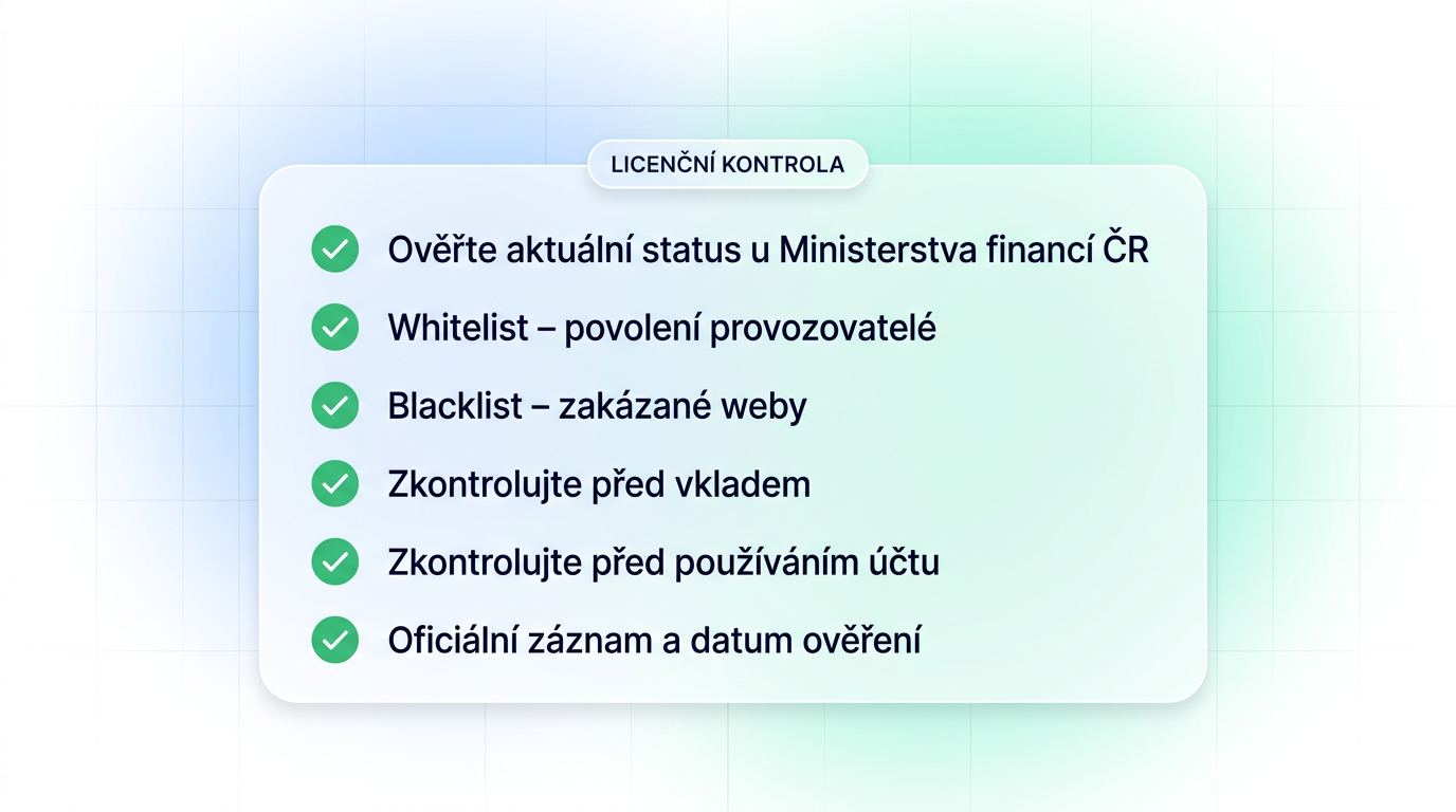 Kontrola statusu a licence provozovatele v Česku
